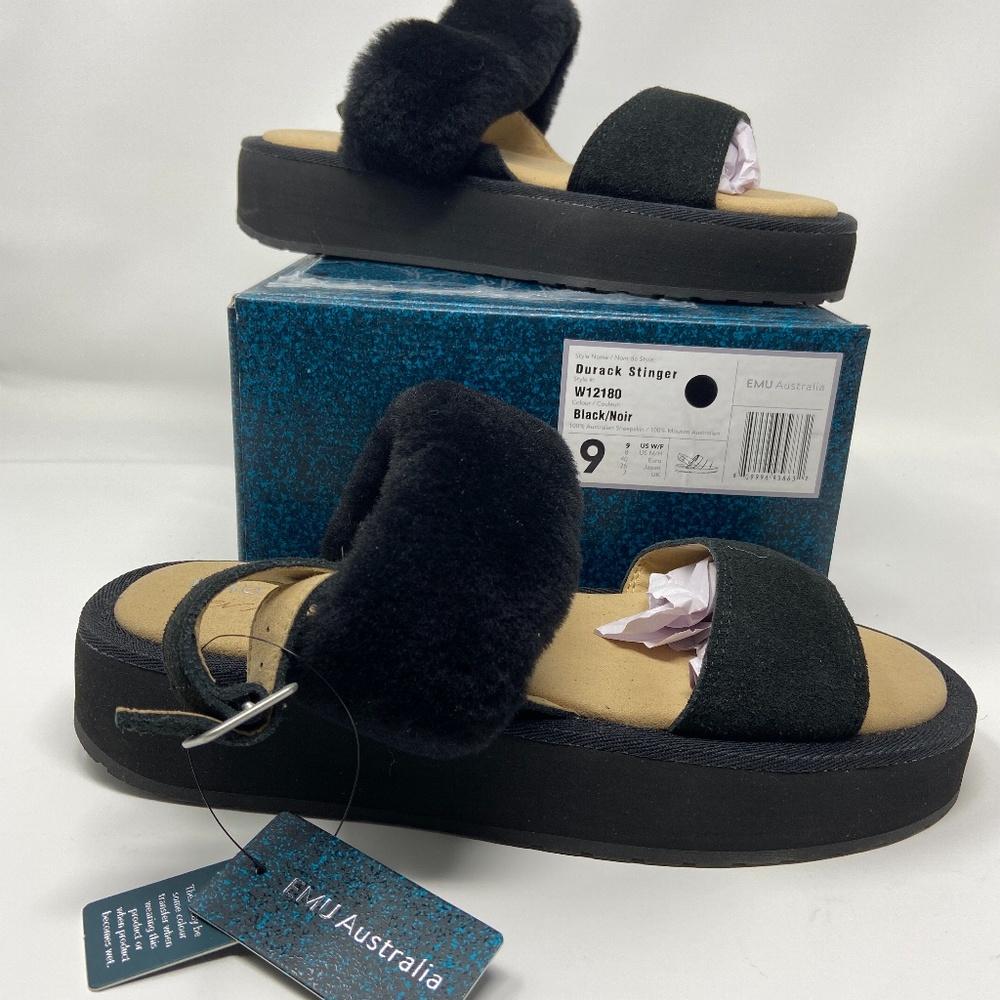 NEW EMU Australia Durack Stinger Black Sandal Sz 9